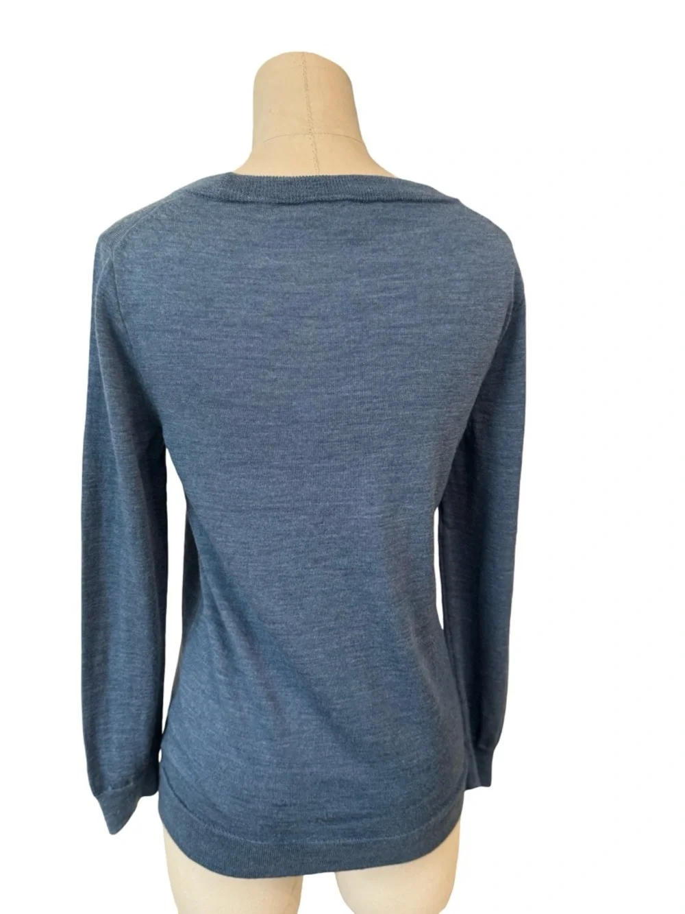 J.Crew 100% Merino Wool Blue Boat Neck Sweater Size M